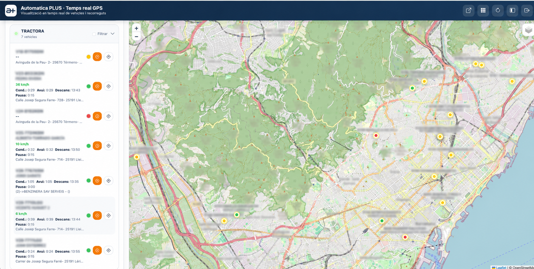 Fleet tracking software source code platform in operation